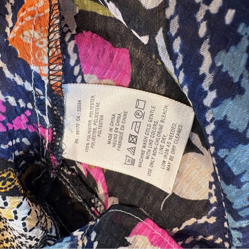 Vanessa Virginia Anthropologie Blouse Multicolored 3/4 Sleeve Women’s Size 10 - Picture 5 of 8